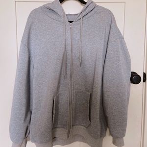 Oversized Grey Zip Up